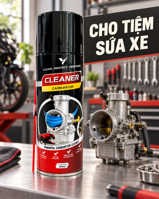 Xịt chế hoà khí vệ sinh buồng đốt VTOP 450ml vệ sinh lốc máy, nhông sên dĩa dành cho ô tô, xe máy
