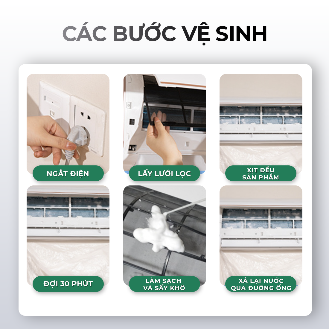 Chai Xịt Vệ Sinh Máy Lạnh BITOP 3IN1 300ml khử mùi, diệt nấm mốc, vi chuẩn gây hại sức khỏe