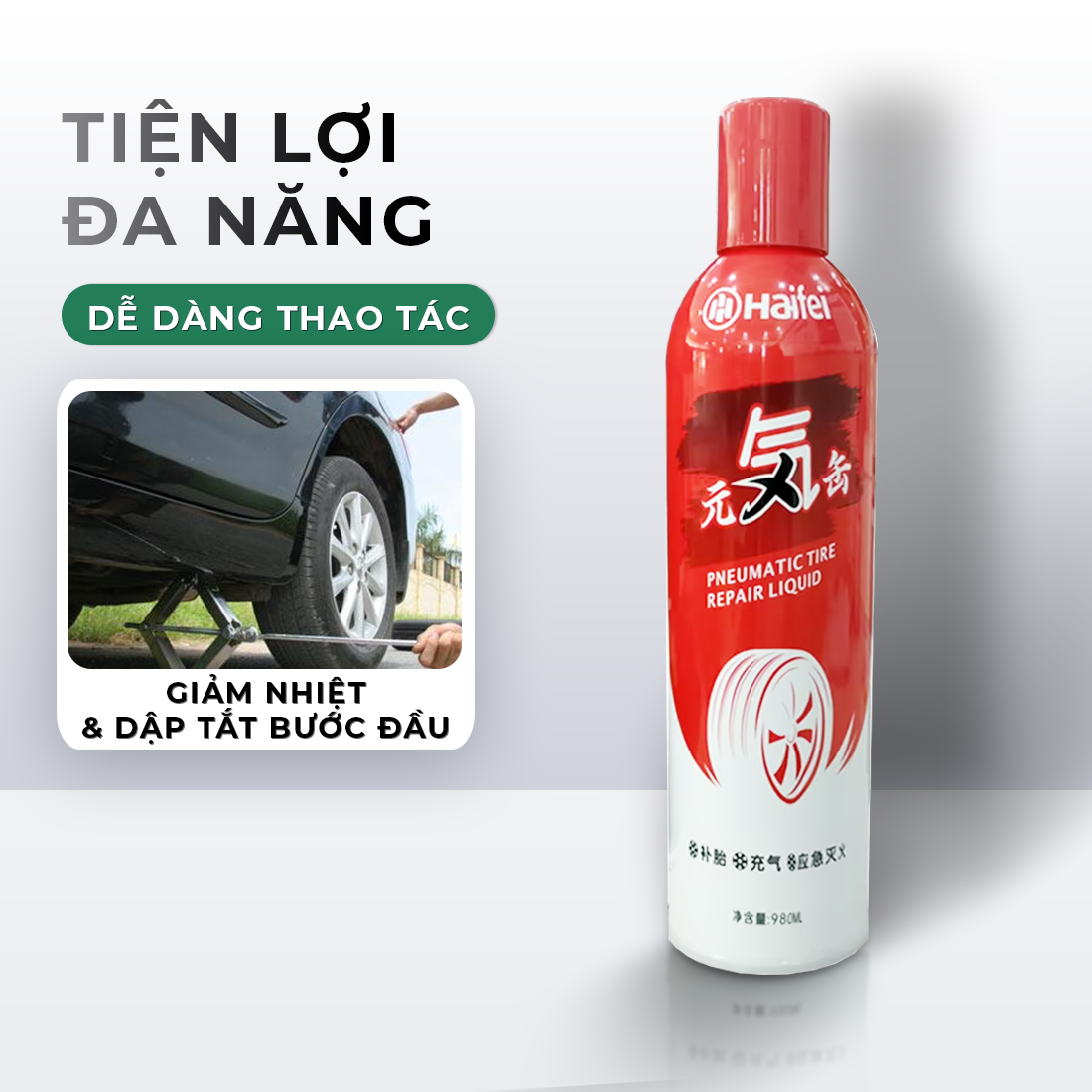 Vá lốp ô tô khẩn cấp VTOP nhanh chóng dễ thao tác dùng cho lốp xe không ruột