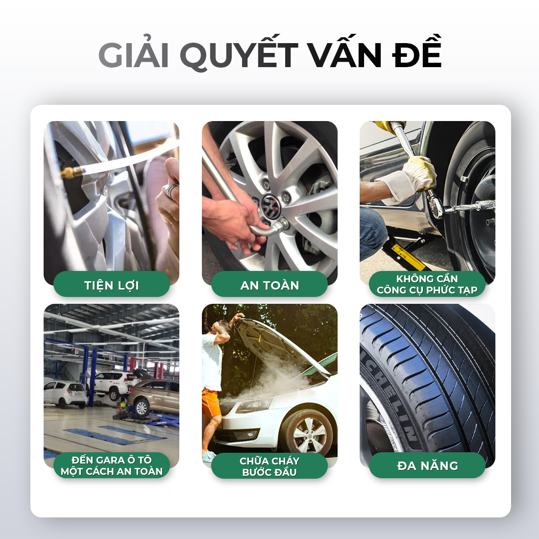 Vá lốp ô tô khẩn cấp VTOP nhanh chóng dễ thao tác dùng cho lốp xe không ruột