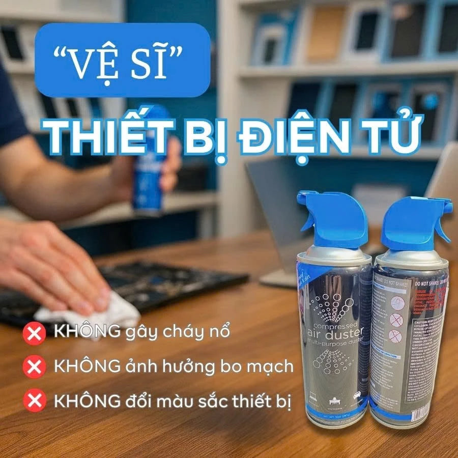 VTOP compressed air duster for cleaning laptops, mechanical keyboards, PCs, and other tech devices