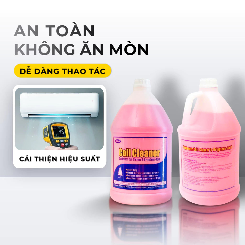 Dung dịch vệ sinh máy lạnh Chuyên Sâu VTOP 3.7L nước tẩy dàn rửa ống đồng dàn lạnh ô tô