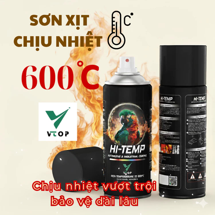 Sơn Xịt Con Két HI-TEMP Chịu Nhiệt 600°C – Bền Nhiệt Cao, Chống Bong Tróc Hiệu Quả