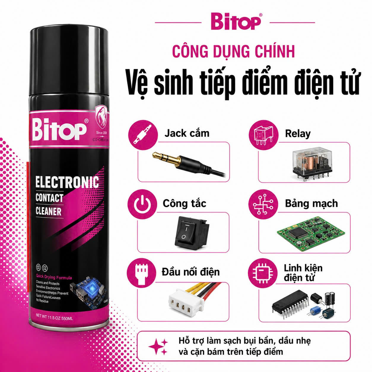 BÌNH XỊT VỆ SINH TIẾP ĐIỂM ĐIỆN TỬ BITOP
