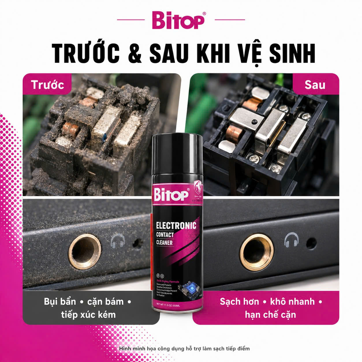 BÌNH XỊT VỆ SINH TIẾP ĐIỂM ĐIỆN TỬ BITOP