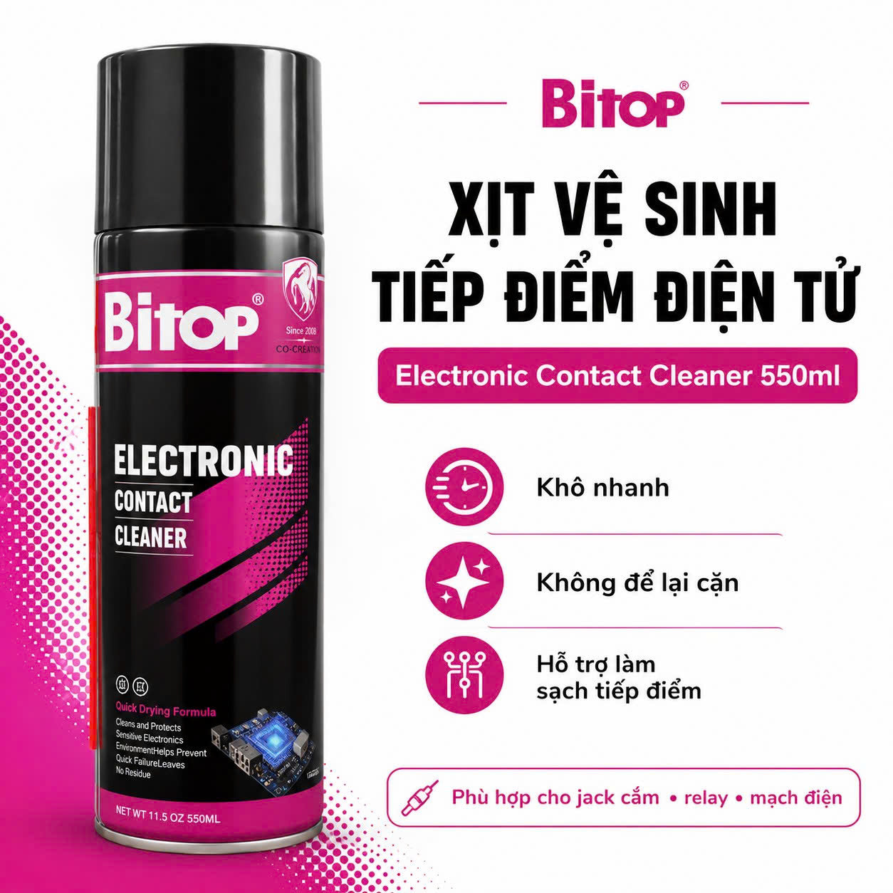 BÌNH XỊT VỆ SINH TIẾP ĐIỂM ĐIỆN TỬ BITOP