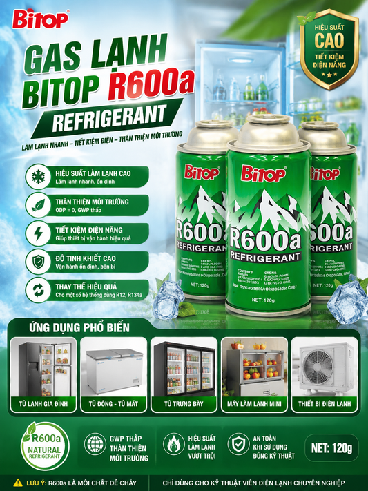 Gas Lạnh Bitop R600a Refrigerant