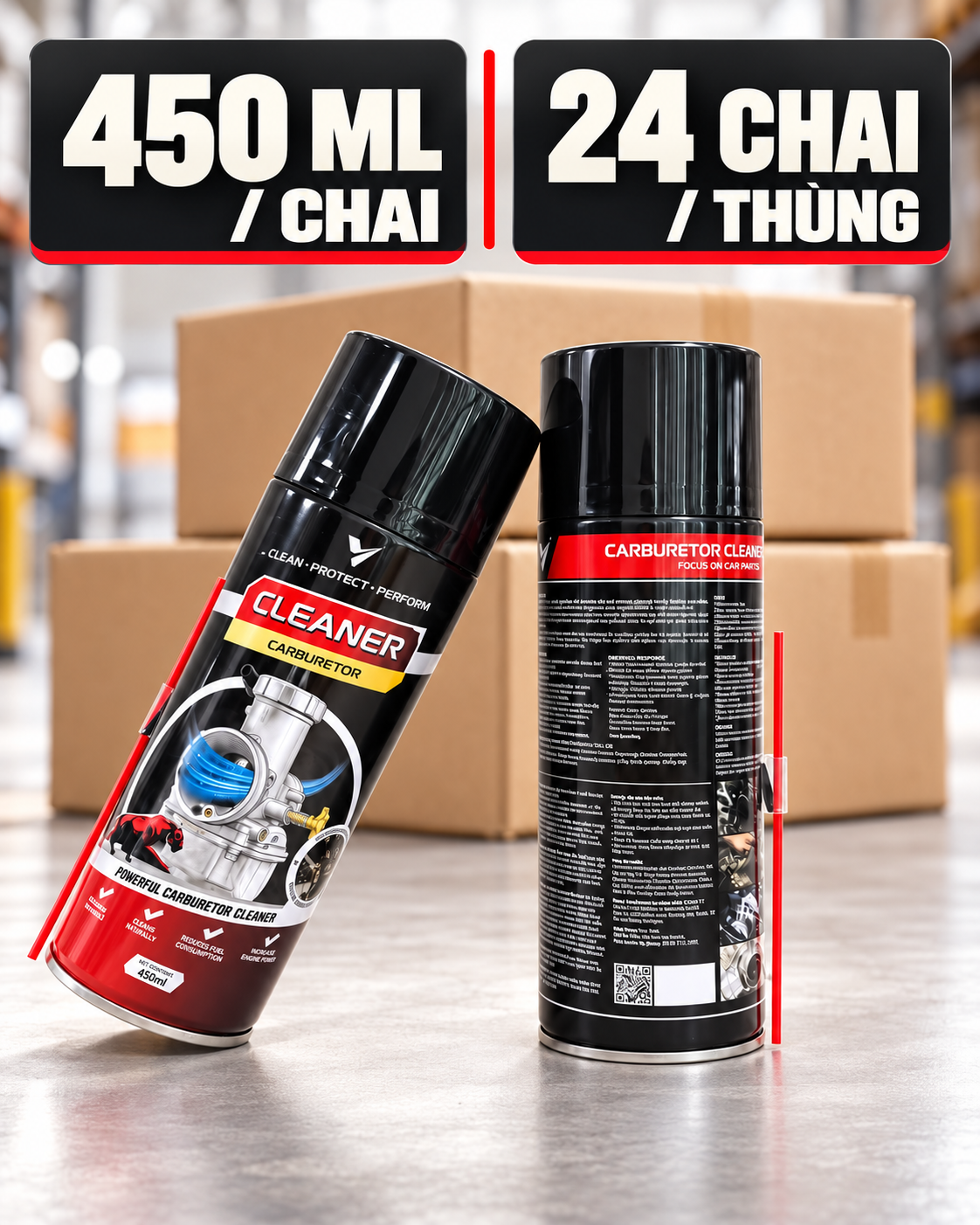 Xịt chế hoà khí vệ sinh buồng đốt VTOP 450ml vệ sinh lốc máy, nhông sên dĩa dành cho ô tô, xe máy
