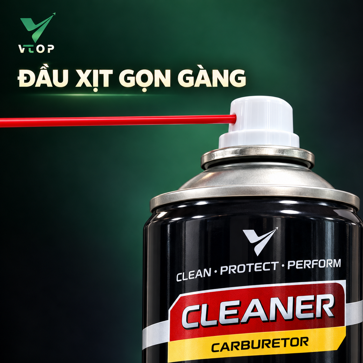 Xịt chế hoà khí vệ sinh buồng đốt VTOP 450ml vệ sinh lốc máy, nhông sên dĩa dành cho ô tô, xe máy