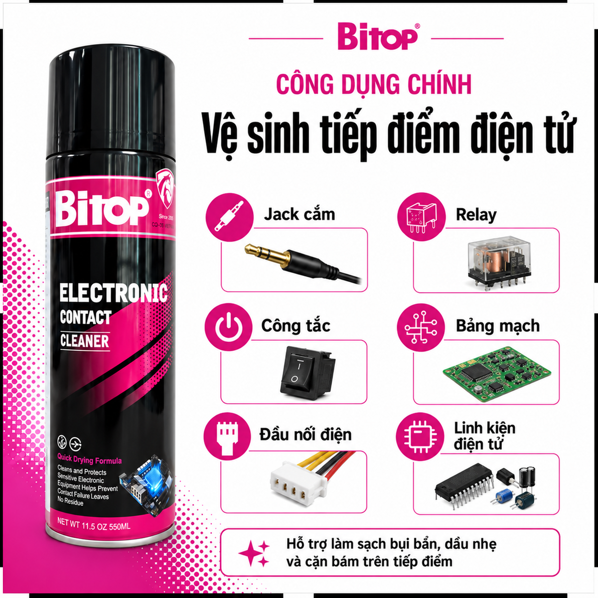 BÌNH XỊT VỆ SINH TIẾP ĐIỂM ĐIỆN TỬ BITOP