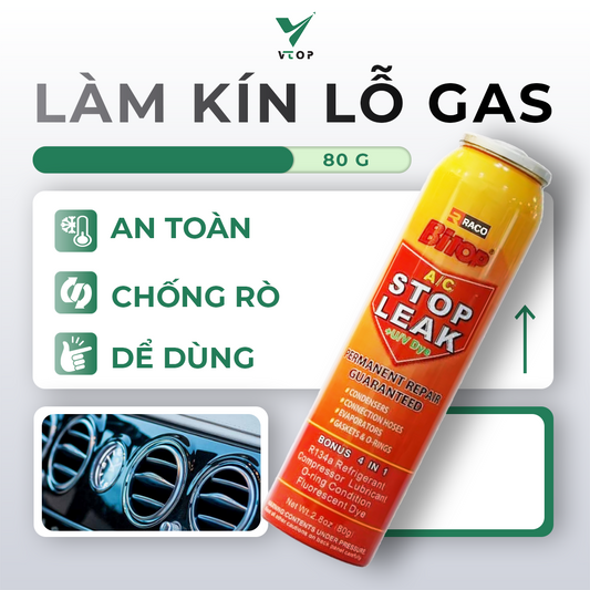 Chất làm kín - rò rỉ gas hệ thống điều hòa dàn lạnh BITOP có UV Dye huỳnh quang phát hiện chỗ rò rỉ