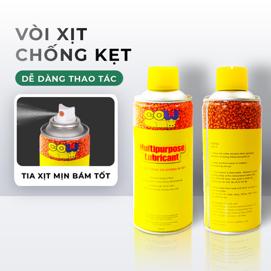 Chai xịt chống gỉ sét GOLDEN COW cao cấp 450ml bảo vệ bề mặt kim loại khỏi rỉ sét ăn mòn