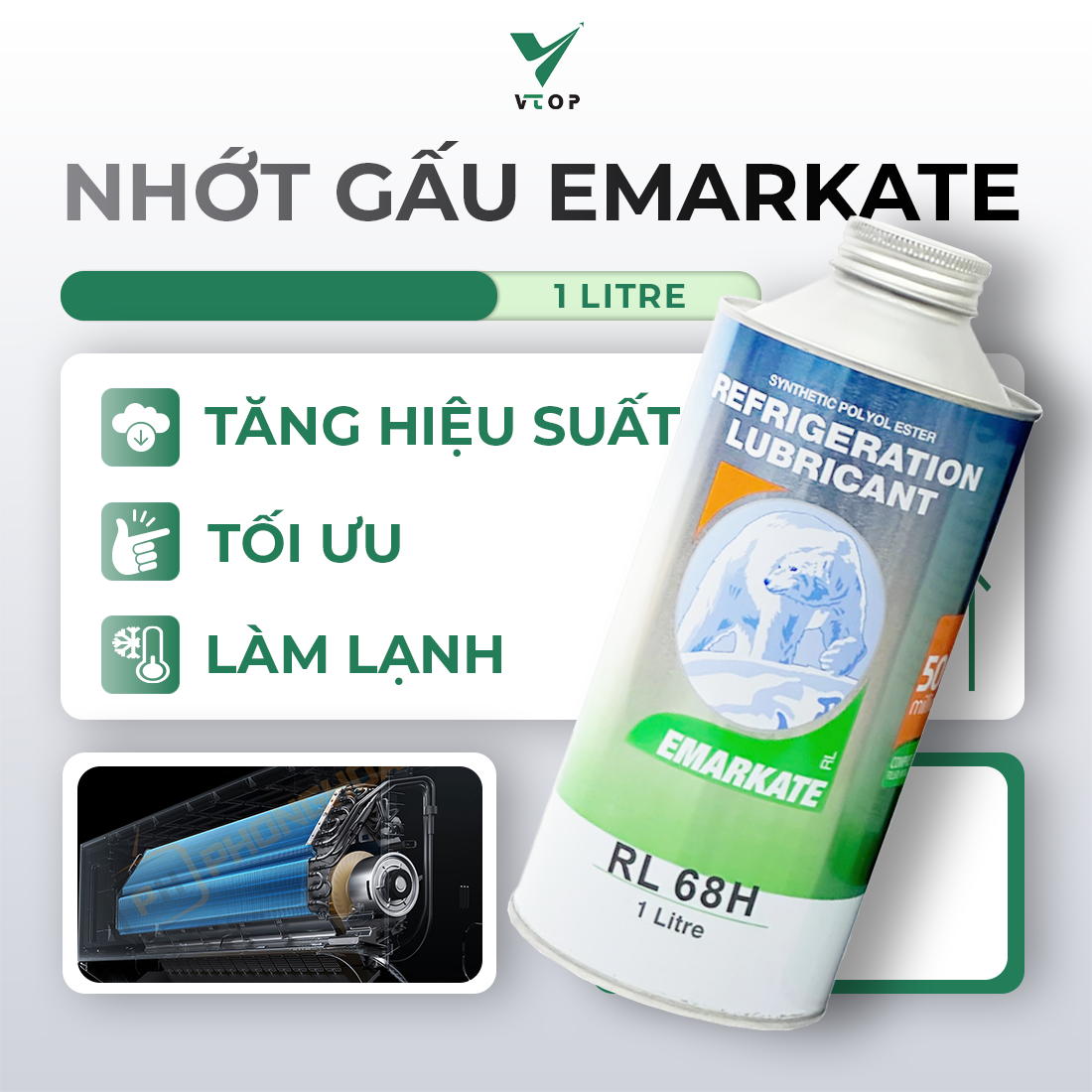 Dầu gấu nhớt lạnh RL68H cao cấp dành cho điều hòa dàn lạnh tủ lạnh ô tô