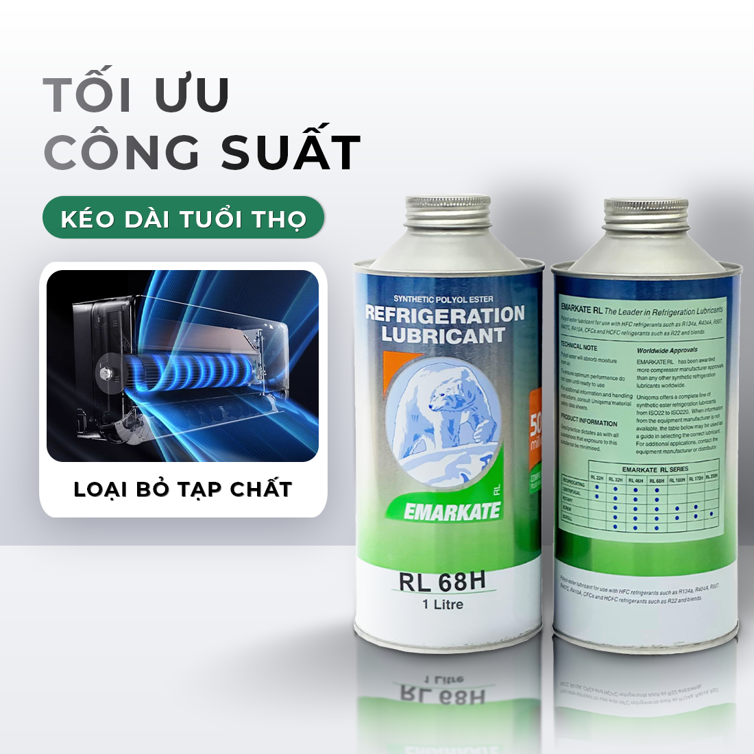 Dầu gấu nhớt lạnh RL68H cao cấp dành cho điều hòa dàn lạnh tủ lạnh ô tô