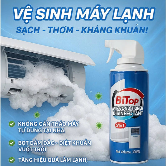 Chai xịt Vệ sinh Máy Lạnh công nghệ 3IN1 mới nhất