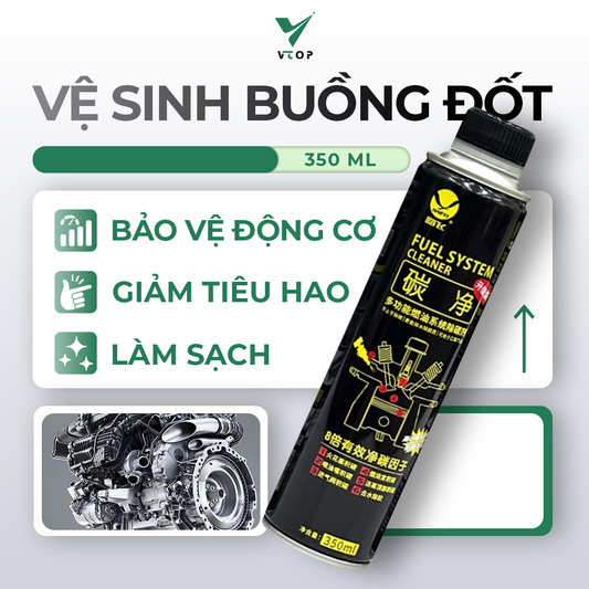 Vệ sinh kim phun buồng đốt ô tô VTOP cao cấp làm tan cặn bẩn giảm cặn carbon tăng hiệu suất