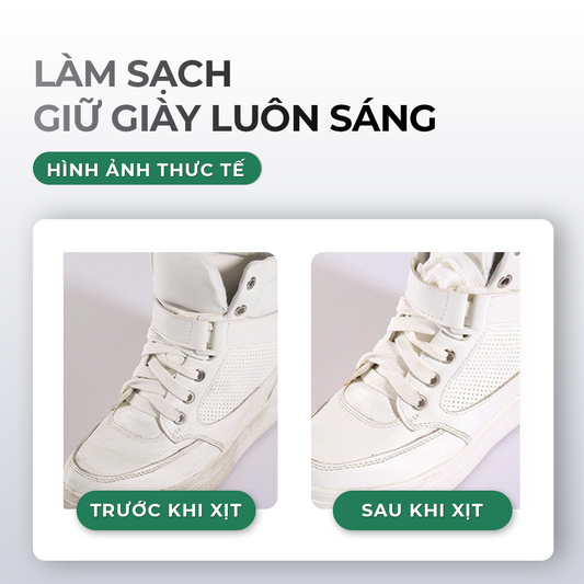 Chai xịt tạo bọt vệ sinh giày VTOP 200ml cao cấp làm sạch giày trắng sáng khử mùi hôi giày