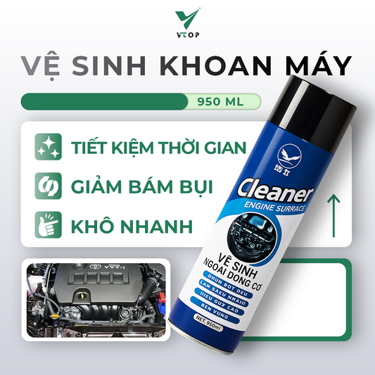 Xịt phủ bóng động cơ ô tô xe máy VTOP làm tăng độ sáng bóng động cơ hạn chế bám bụi dễ vệ sinh