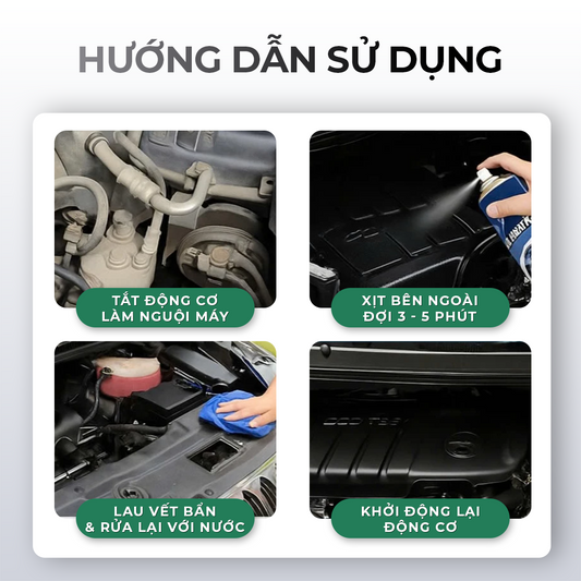 Xịt phủ bóng động cơ ô tô xe máy VTOP làm tăng độ sáng bóng động cơ hạn chế bám bụi dễ vệ sinh