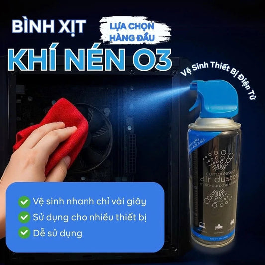 Chai xịt bụi khí nén VTOP vệ sinh laptop bàn phím cơ PC các thiết bị công nghệ