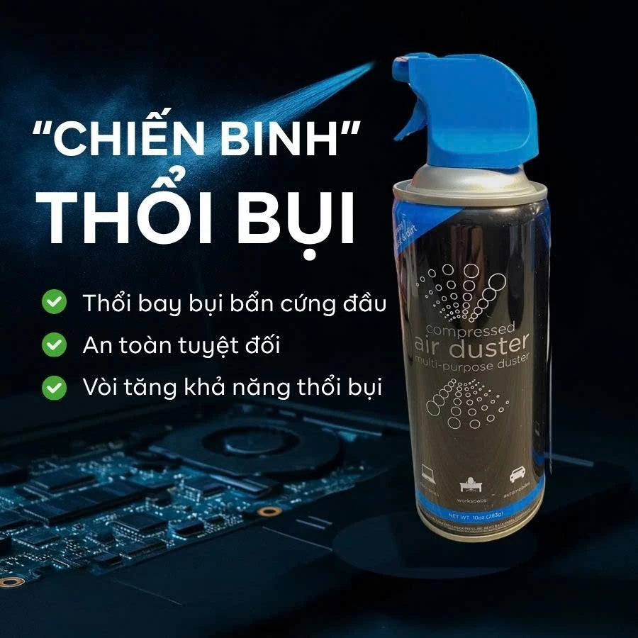 VTOP compressed air duster for cleaning laptops, mechanical keyboards, PCs, and other tech devices