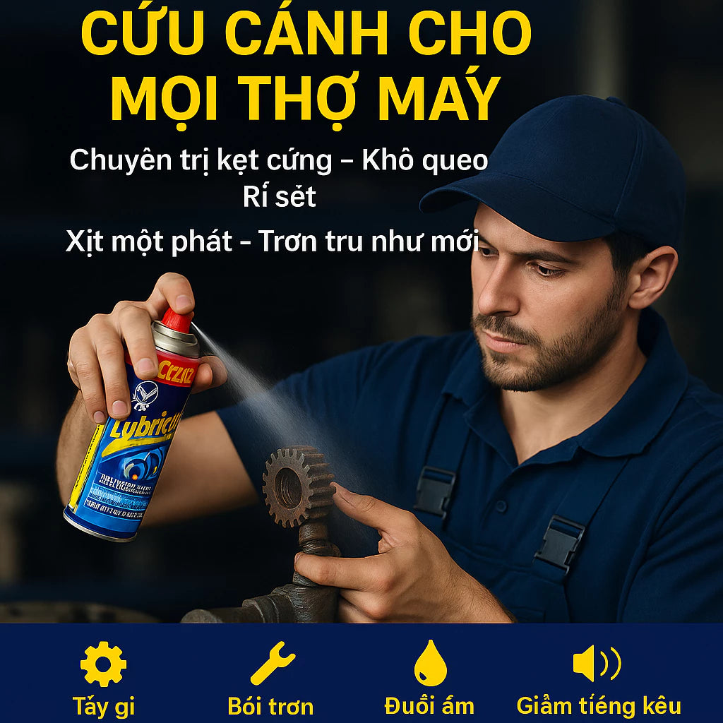 Xịt tẩy rỉ sét đa năng VTOP bôi trơn ổ khóa máy móc bảo vệ bề mặt kim loại
