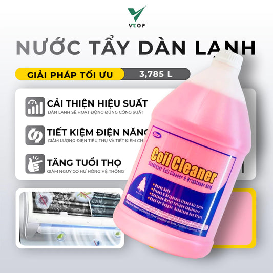 Dung dịch vệ sinh máy lạnh Chuyên Sâu VTOP 3.7L nước tẩy dàn rửa ống đồng dàn lạnh ô tô