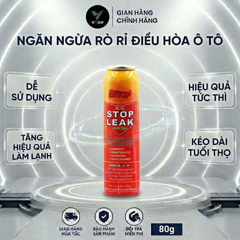 Chất làm kín - rò rỉ gas hệ thống điều hòa dàn lạnh BITOP có UV Dye huỳnh quang phát hiện chỗ rò rỉ