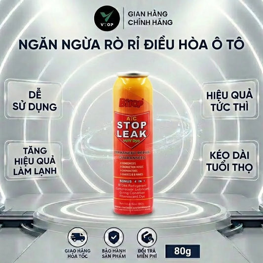 Chất làm kín - rò rỉ gas hệ thống điều hòa dàn lạnh BITOP có UV Dye huỳnh quang phát hiện chỗ rò rỉ