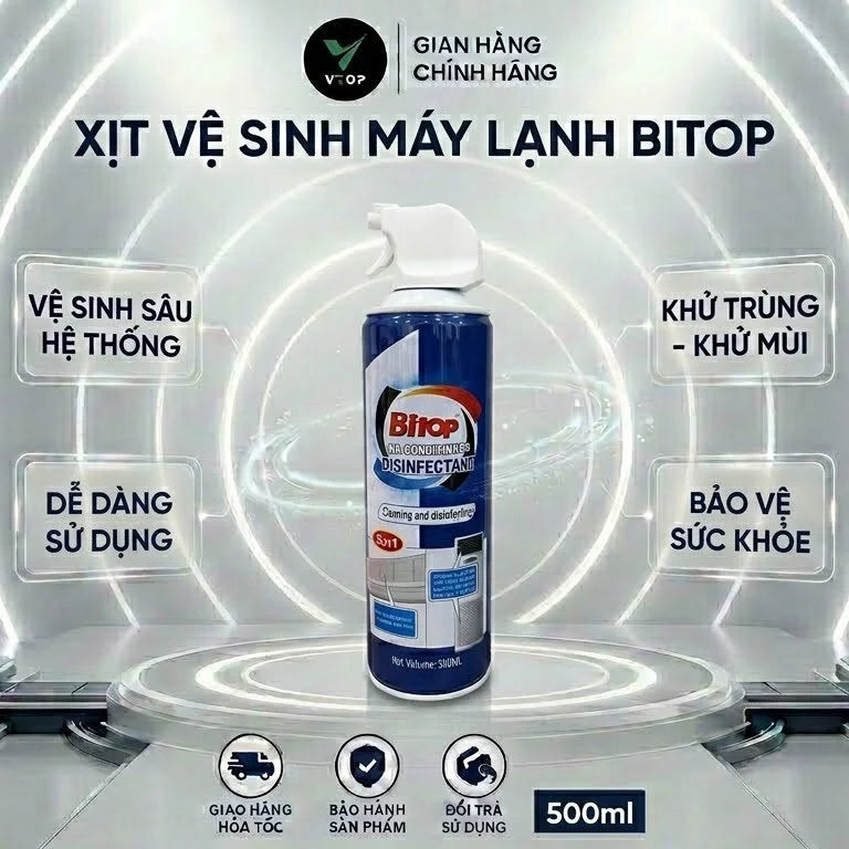 BITOP 3IN1 Air Conditioner Cleaner Spray 300ml deodorizes, kills mold, and harmful bacteria