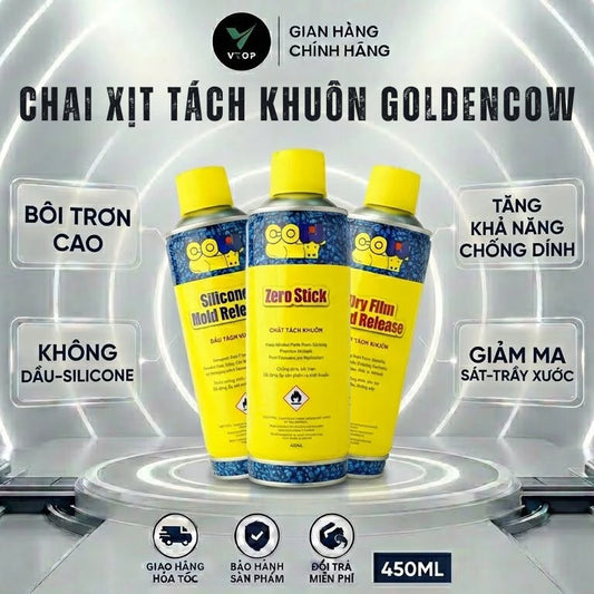 Xịt tách khuôn GOLDEN COW cao cấp chống dính cho nhiều loại khuôn nhựa cao su composite và kim loại