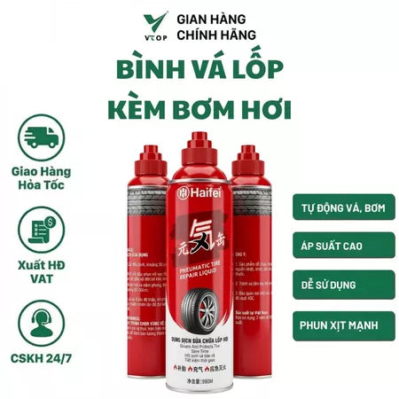 Vá lốp ô tô khẩn cấp VTOP nhanh chóng dễ thao tác dùng cho lốp xe không ruột